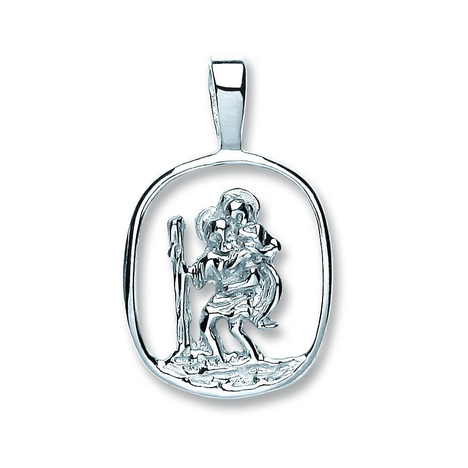 Silver Cut Out St Christopher Pendant - Fine Necklace - Certified Authentic - Swiss Made – Luxury Jewellery by Imperia